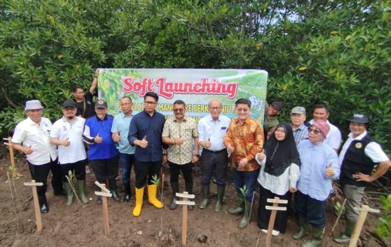 Wakil Wali Kota Langsa Muhammad Haikal Alfisyahrin dan Forest For Life - Indonesia melakukan Penanaman Manggrove Bersama