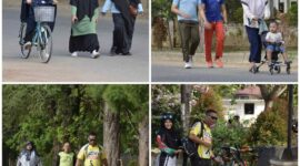 Caption: Masyarakat melakukan Car Free Day (CFD)